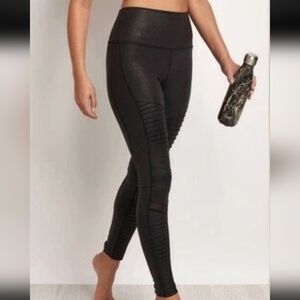 ALO Yoga Black Moto-Style Leggings